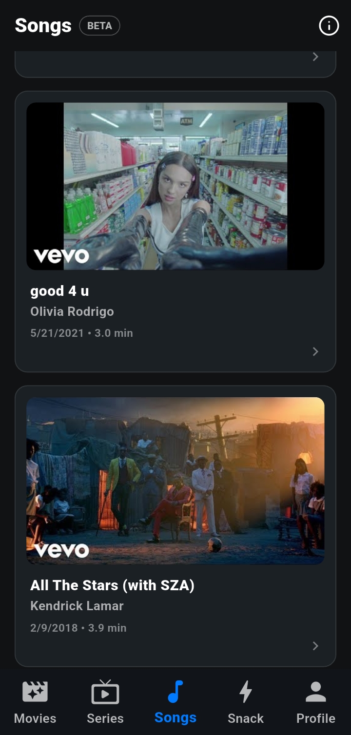 AceFlix Songs list with good 4 u and All The Stars